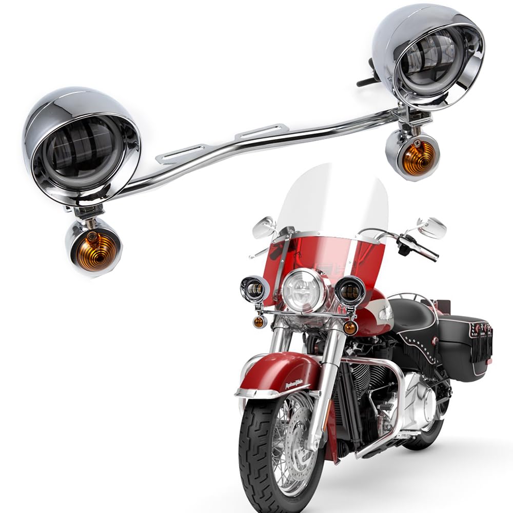 Set di fari antinebbia e indicatori di direzione per moto con supporto per VT 750, VT 1100, VTX 1300, VTX 1800 e Shadow GL Luci supplementari (Stile A)