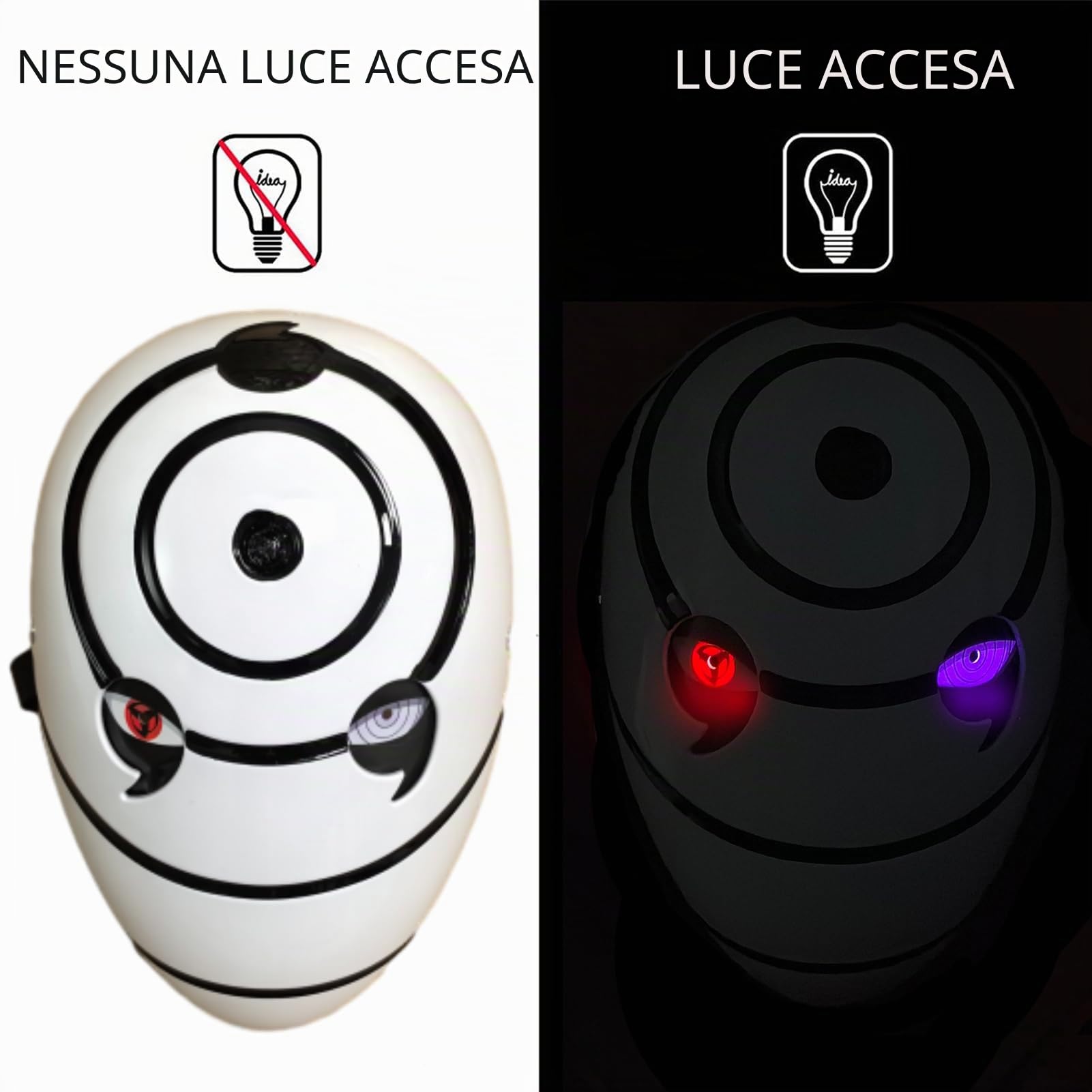 Uchihaas Maschera di Obitoos,Halloween Led Maschera Horror,Universale Halloween Maschera Per Adulti Uomo Donna Carnevale Cosplay Festa dei Mascherata Party