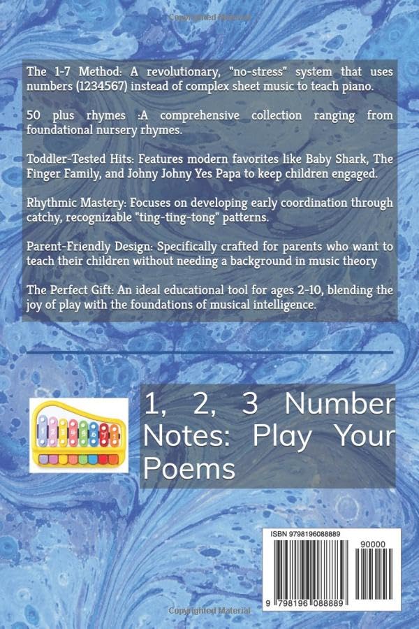 1, 2, 3 Number Notes: Play Your Poems: Popular Nursery Rhymes for Piano, Keyboard, and Xylophone using Easy Number Notes from 1-7 image 3
