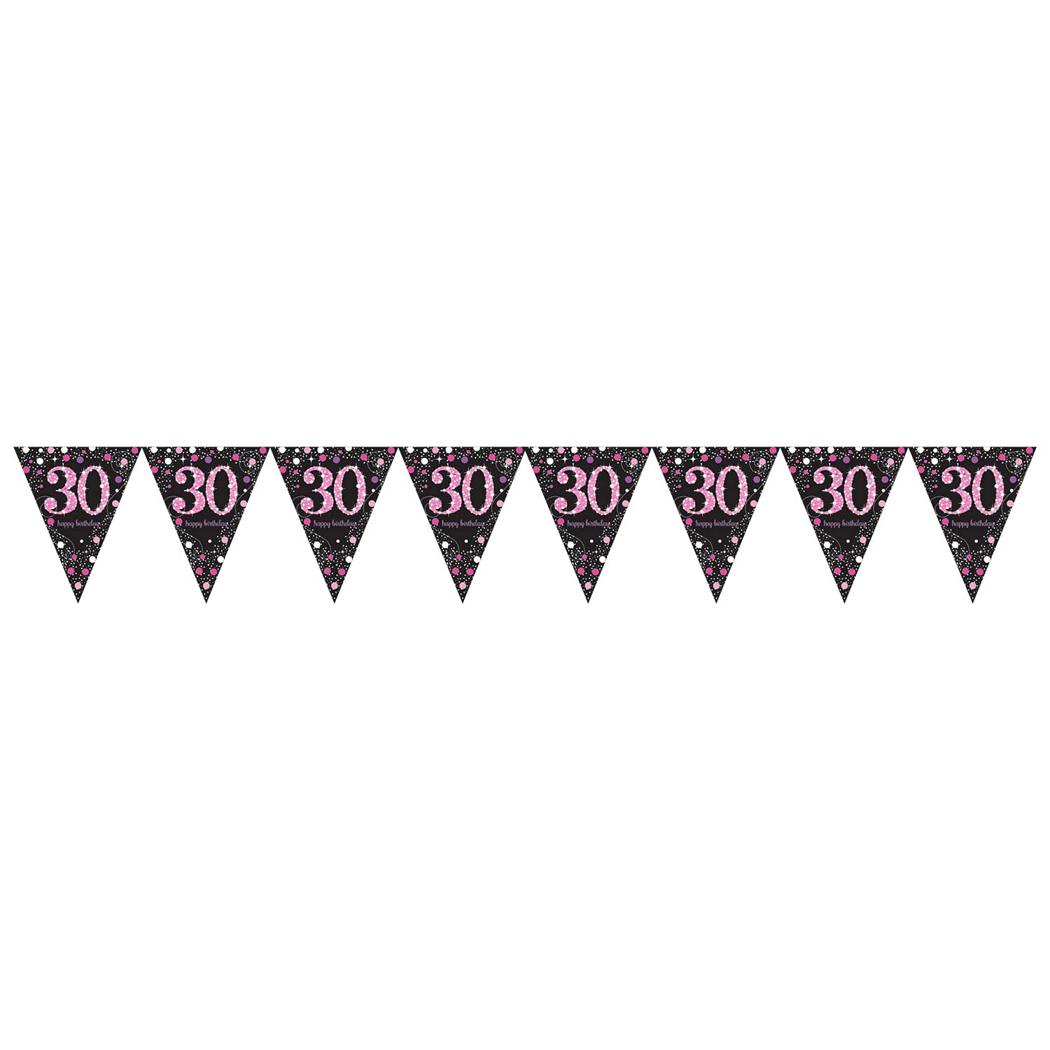 30th Birthday Party Banner Black Pink Party Decorations Age 30 Party Bunting