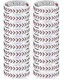 Genuine Leather Baseball Bracelet Baseball Wristbands Baseball Gifts for Boys Men Women Girls Baseball Players Sports Team (20 Pcs)