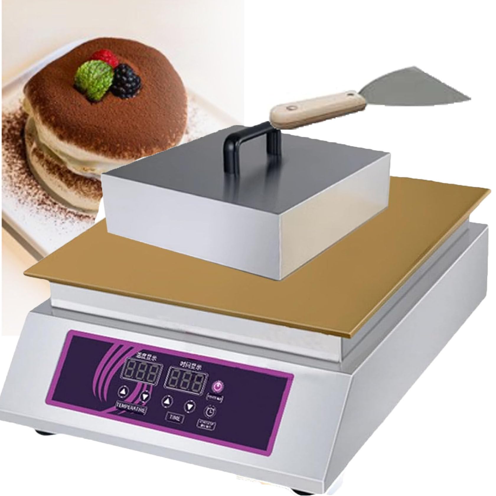 HUMNZR Commercial Souffle Making Machine Electric Dorayaki Maker Singlehead