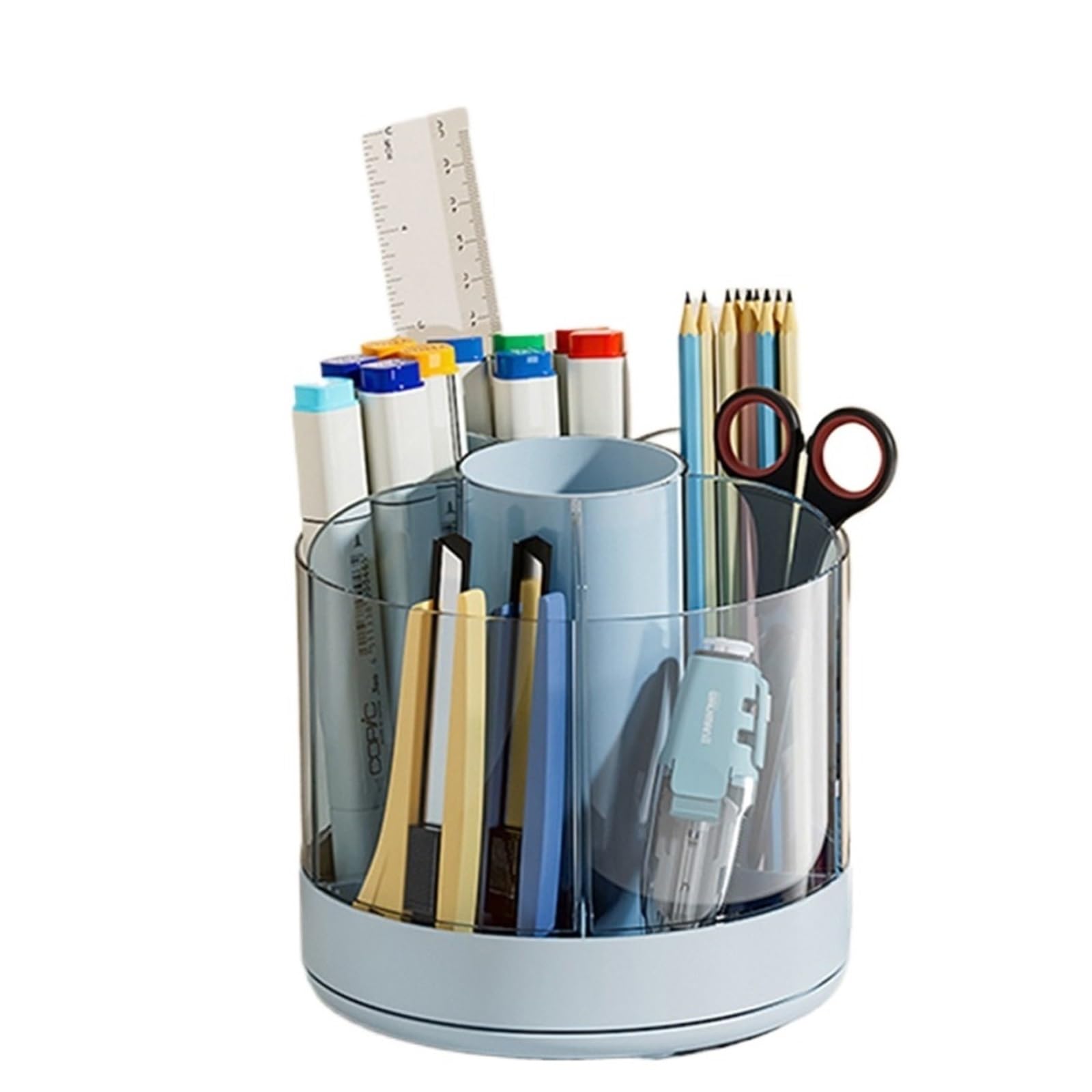 DHYUACN Pen Holder 1Set, Pen Pencil Holder For Desk, 360 Rotating Organizer, 6 Slots Spinning Cup Desk Pen Holder