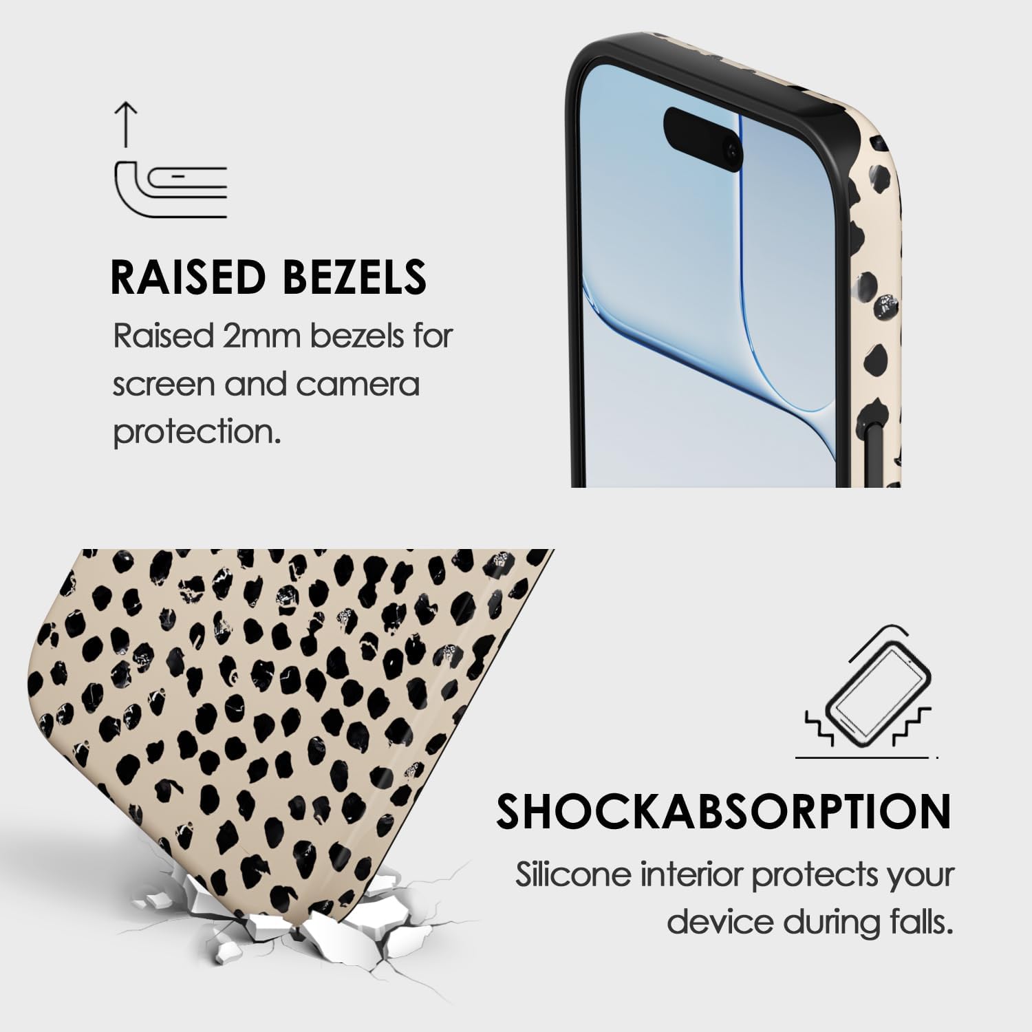 Cheetah Print Phone Case for iPhone 17 Air Case Girly, Cute Leopard Case for Women, Luxury Trendy Retro Cool Animal Print Design, Aesthetic Pattern Hard Shell Plastic Cover, Beige Polka Dots - Image 5