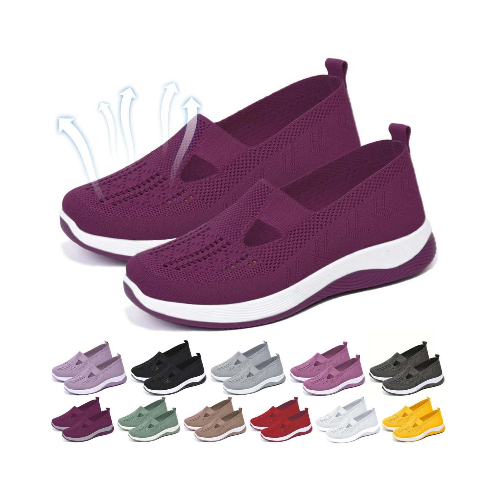 Yilia Orthopedic Shoes for Women, Women Wide Width Breathable Walking Comfortable Slip on Sneakers, Non Slip Food Service Lightweight Sneaker, Nurse