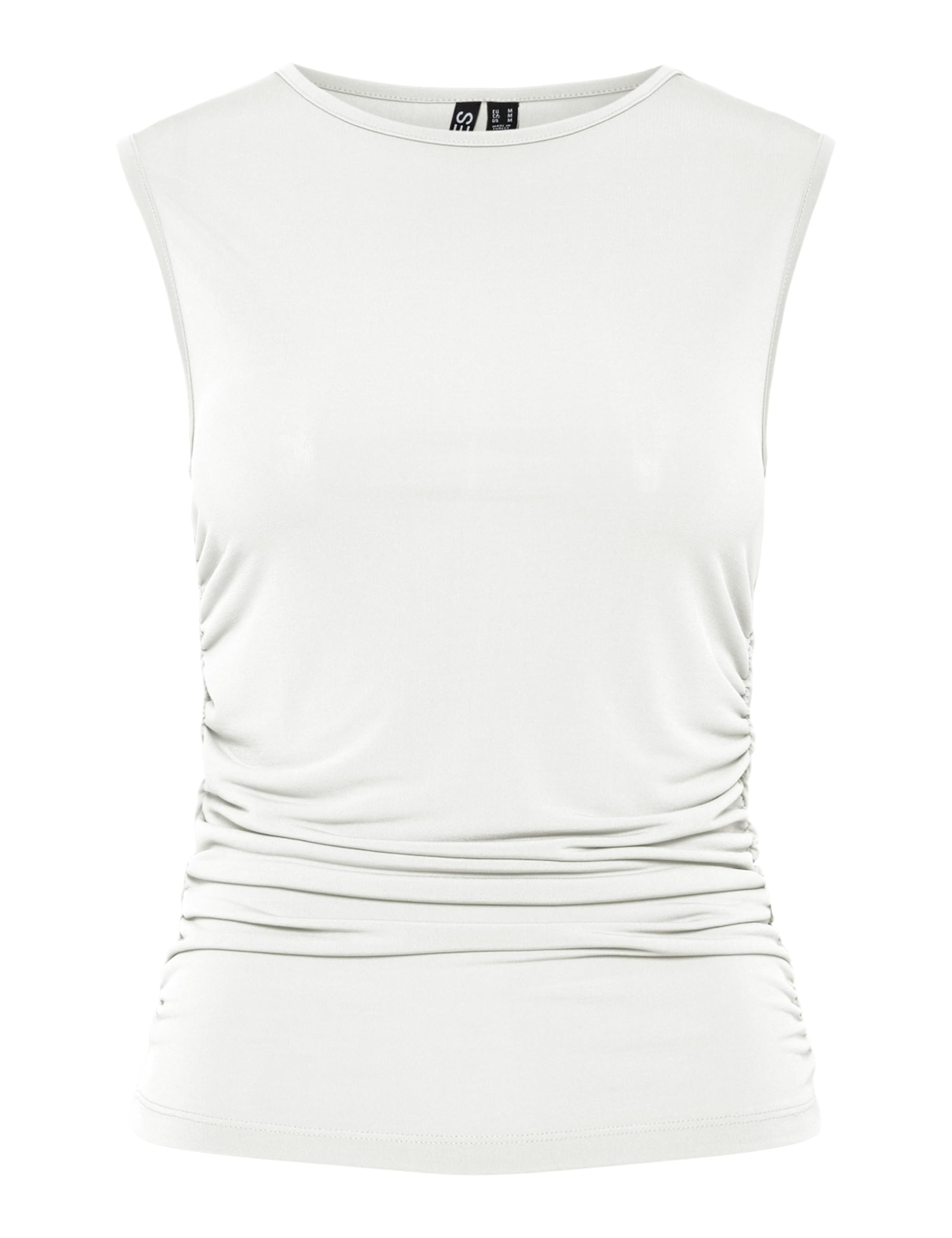 PIECES Pcmadison Sl Ruching Top Noos Bc, Cloud Dancer, XS