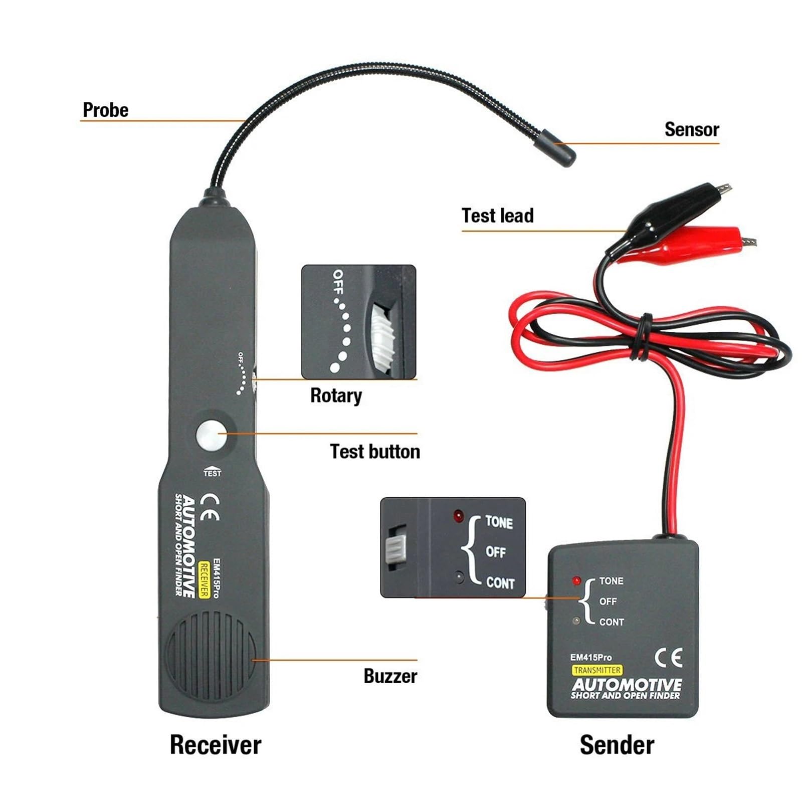 Tester kabli sieciowych, Tester Kabli Sieciowych, Samochodowy Obwód Elektryczny, Detektor Zwarcia I Otwarcia, DC 6-42 V, Narzędzia Diagnostyczne Do Naprawy, dla kabla sieciowego