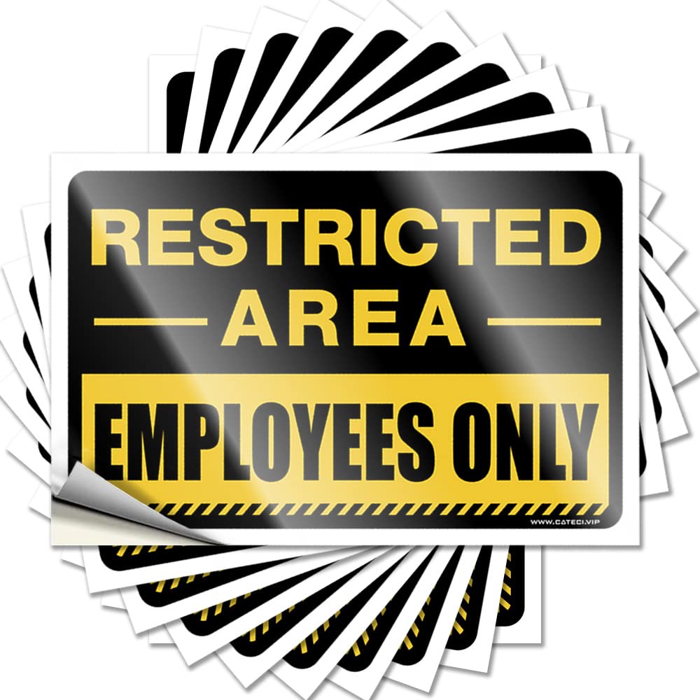 Tattoos Sports Easy Apply | Restricted Area Sign Employees Only Punk Garage Peel and Stick(8X12CM)