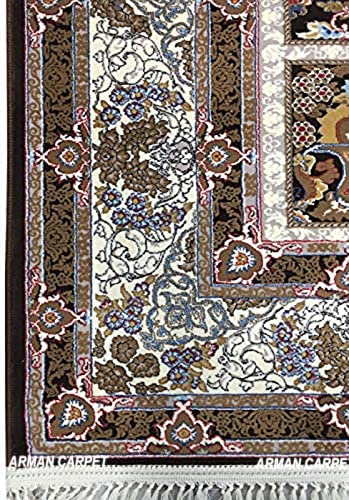 Image of High Density Export Quality Classical Pure Silk Carpet for Your Hall & Living Room 4 X 6 Feet (90x150 cm) Ivory Multi
