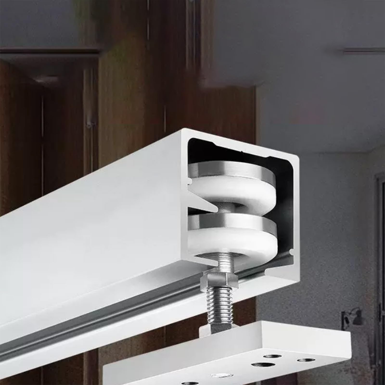 Sliding Door kit Track Rail Sliding Bifold Door Hardware with Track, Single Rail Bi Folding Barn Doors Hardwares for Cabinets, Slide Smoothly Quietly & Cuttable(100cm/39/3.3ft)