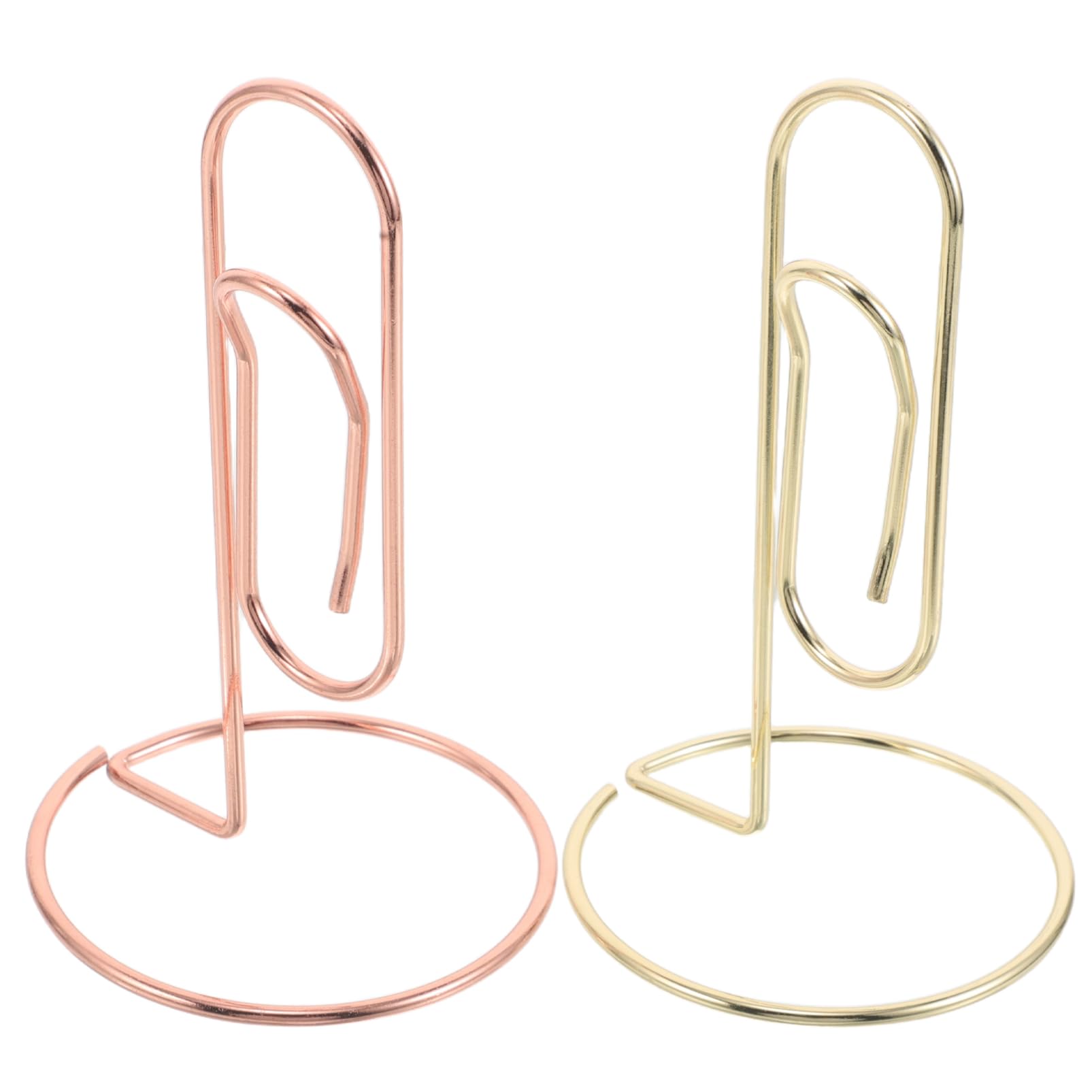 Sosoport 2pcs Desktop Memo Holder: Metal Desk Paper Clips Organizer for Office Table Place Card Bills Photos Table Numbers Document Stand Accessory