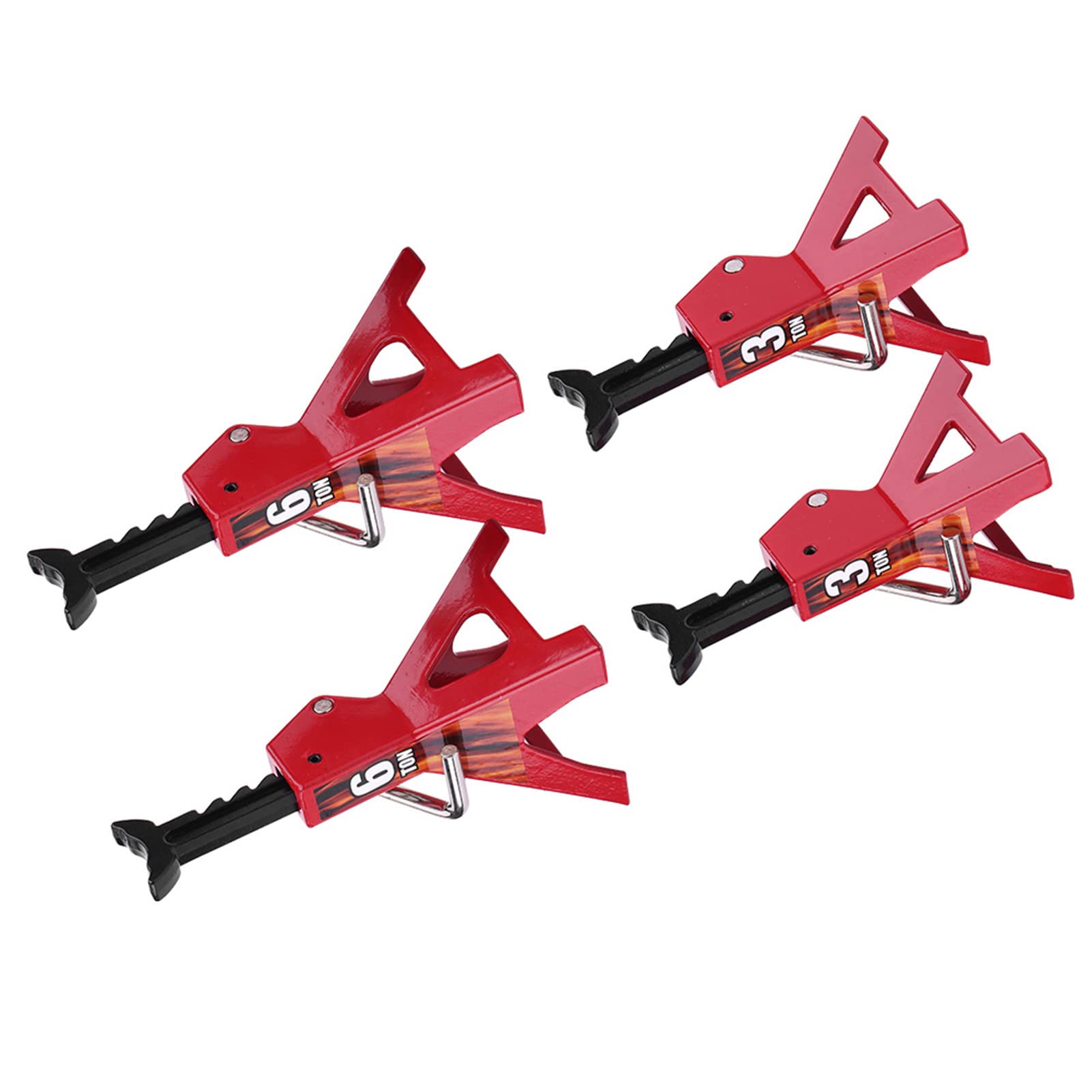 Oumefar RC Jack Stand, 4 Pezzi Metallo 6 TON 3 TON Simulazione Jack Supporti ASSE Supporti Accessori Auto RC per D90 Axial Wraith SCX10 1/10 RC Crawler Car