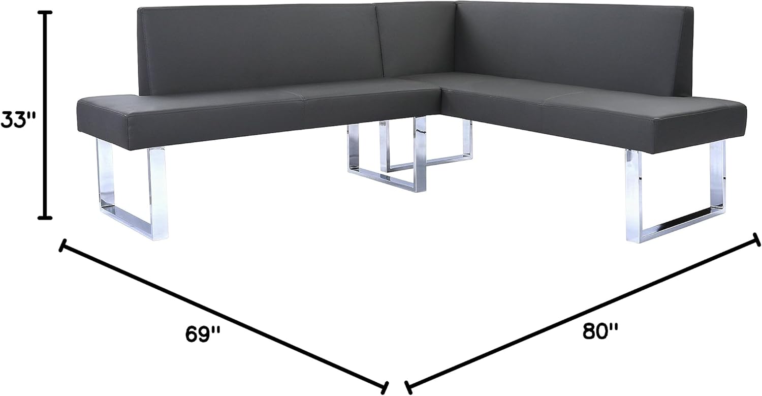 Todea Armen Living Corner Sofa, Gray