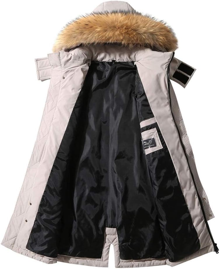 HZCX FASHION Men Thicken Big Fur Hooded Down Jacket Parka Winter Warm Windbreaker