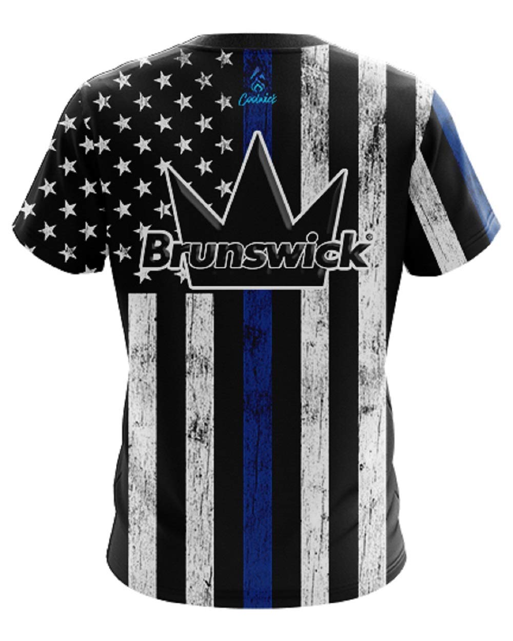 CoolWick Mens Brunswick Blue Line Bowling Jersey (XL)