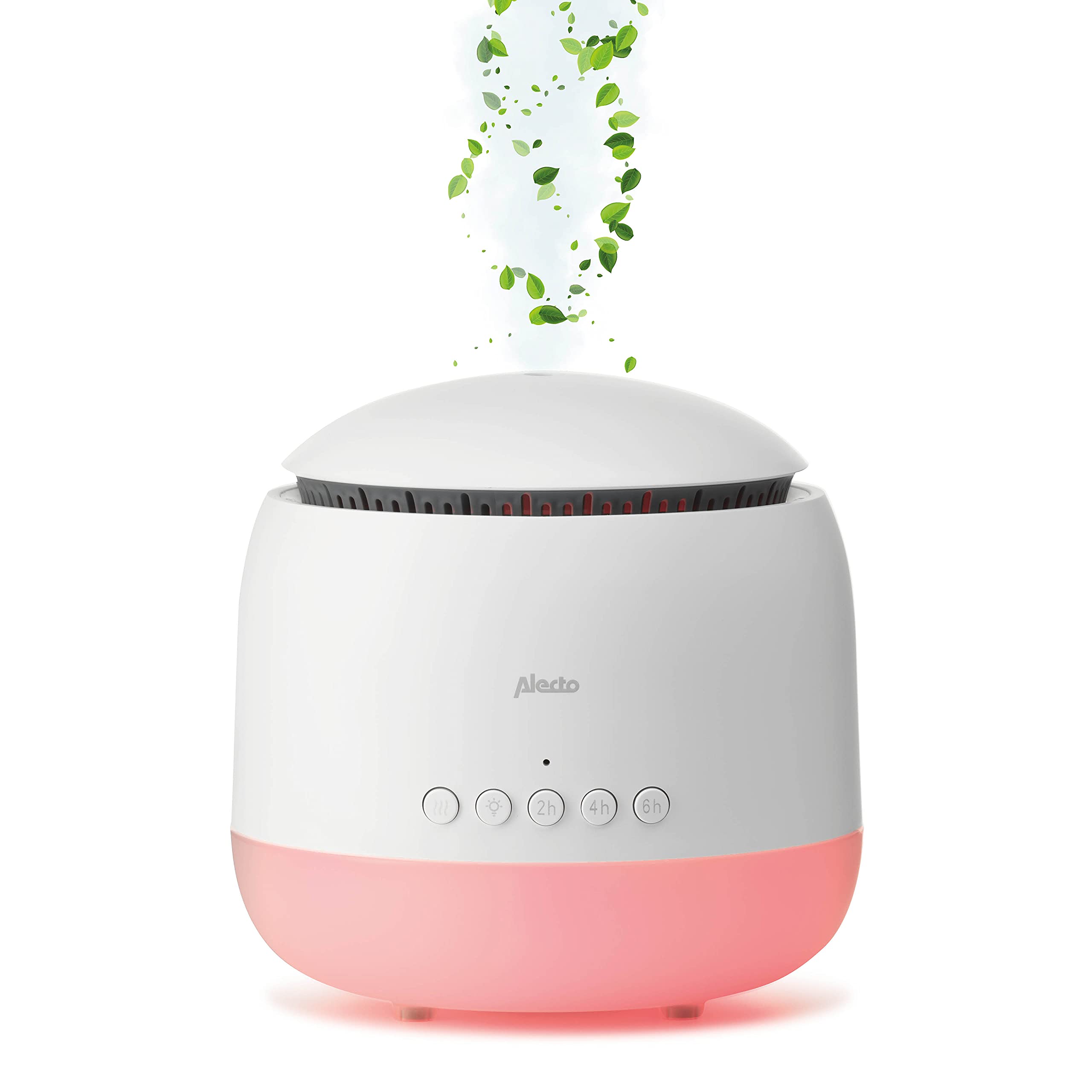 Alecto BC23 - Difusor de aroma para habitación de los niños - Humidificador 3 en 1 para habitación del bebé - Silencioso, ideal para un sueño sin problemas - Sin ojos secos o estímulos de tos - Blanco