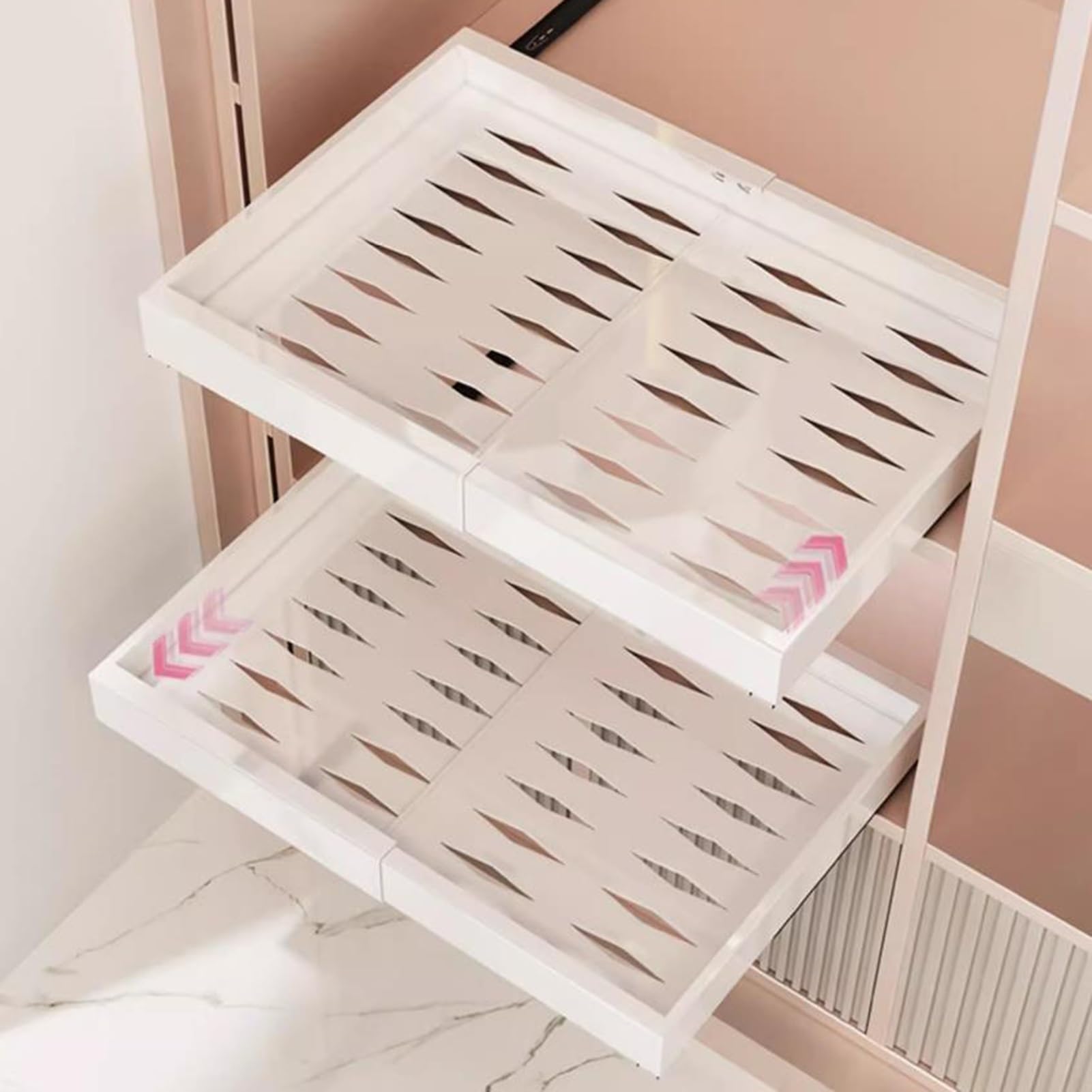 Paniers Coulissants For Placard, Organiseur D'armoire Coulissant Sans Perforation, Tiroir Organisateur De Sous-vêtements Et Chaussettes, For L'organisation Des Tiroirs De Garde-robe