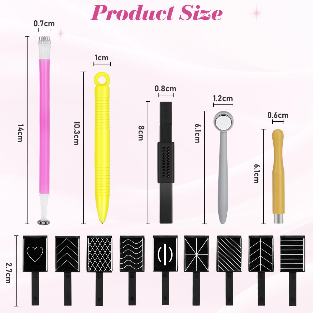 Cat Eye Magnet Set, 14Pcs Nail Magnet Tool Set, Double-Head Strong Suction Nail Magnet Sticks, 3D Magnetic Cat Eye Effect - Image 2