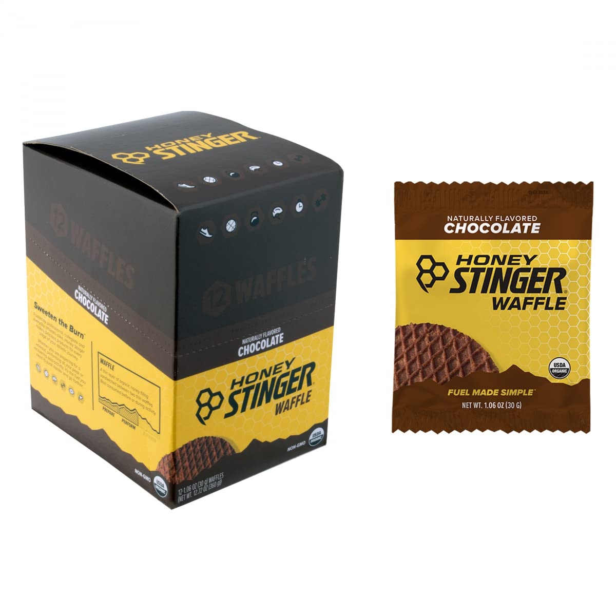 Honey Stinger Stinger Waffle - 12-Pack Chocolate, One SizeUSDA Organic