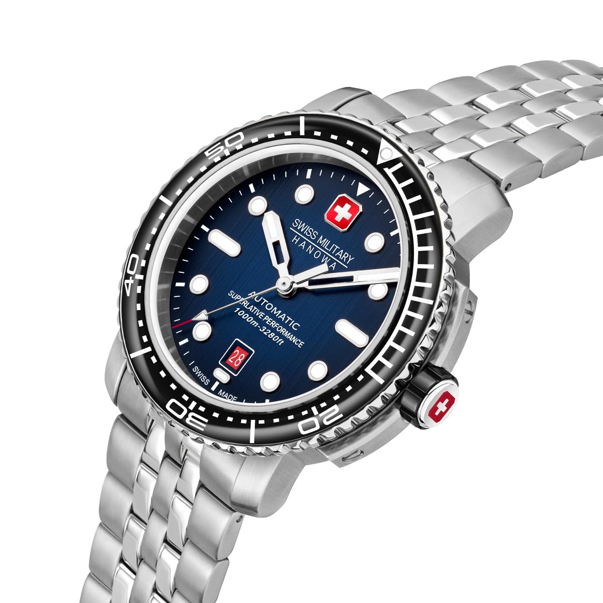 Swiss Military Hanowa Maitre PLONGEUR Automatik Herrenuhr mit Saphirglas und 2 Bändern