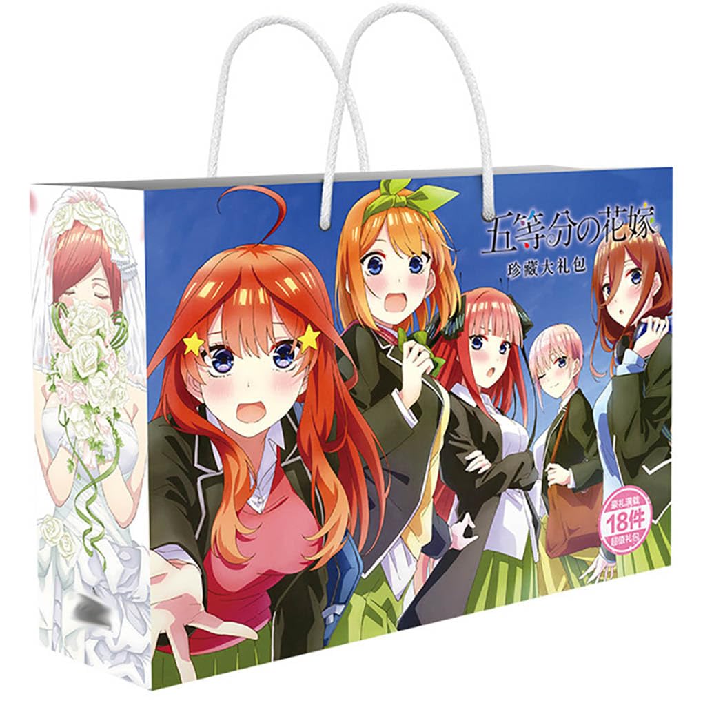 18 The Quintessential Quintuplet Bag Decor | Anime Figure Acrylic Stand, Stickers, Cards, Bracelet, Curriculum, Poster, Badges, Bookmark | Quintessential Quintuplet Merch Box Set