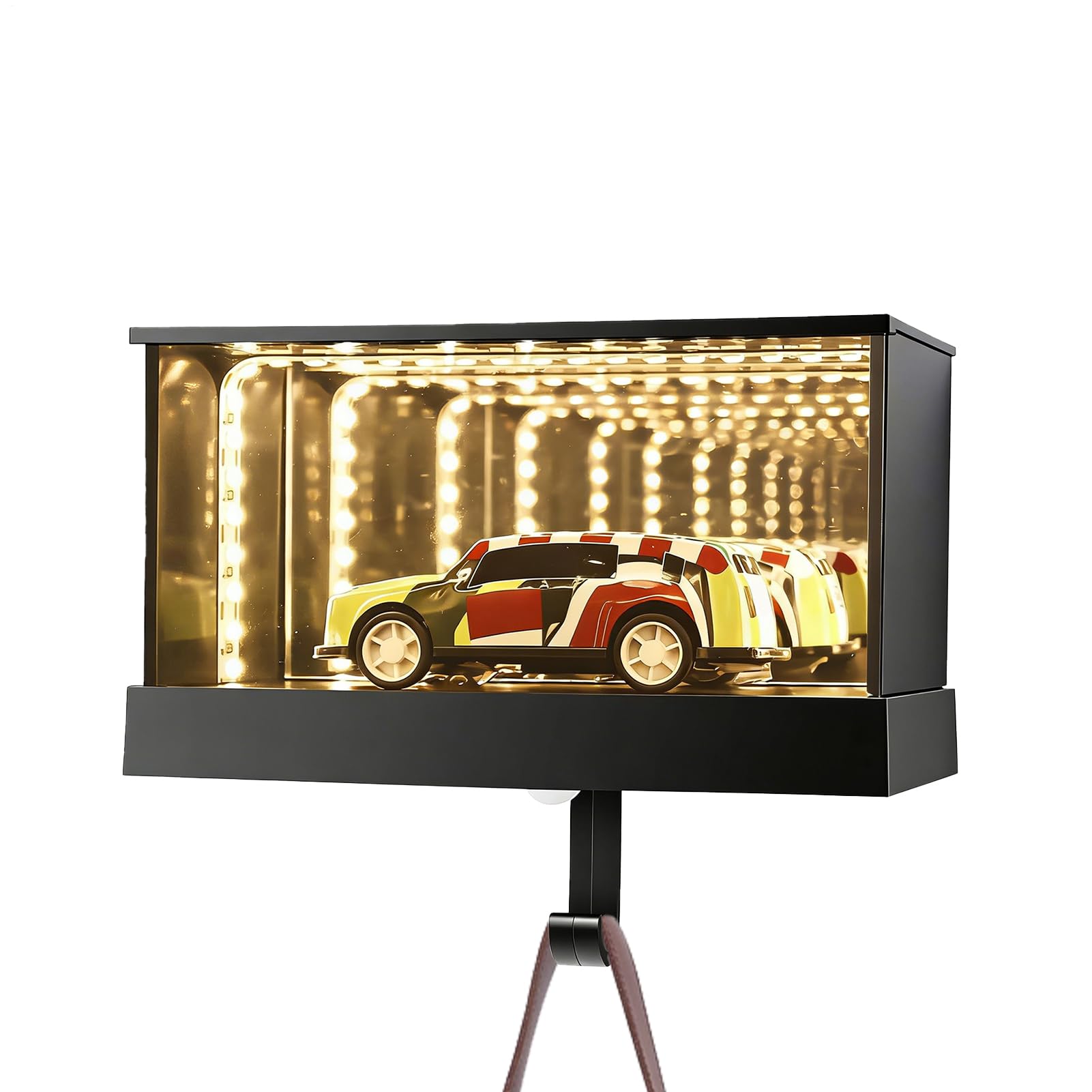 Small Garage Key Holder,with LED Light Infinity Hallway Decor - Garage Keychain Hanger Hooks | for Entryway Front Door Apartment Office Kitchen Indoor Bedroom Auto Lovers Men