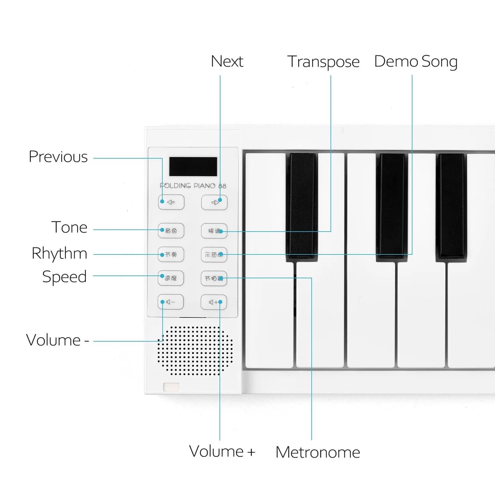 Tastiera Digitale Per Principianti Tastiera Elettronica Pieghevole Piano 88 Tasti Pianoforte Digitale