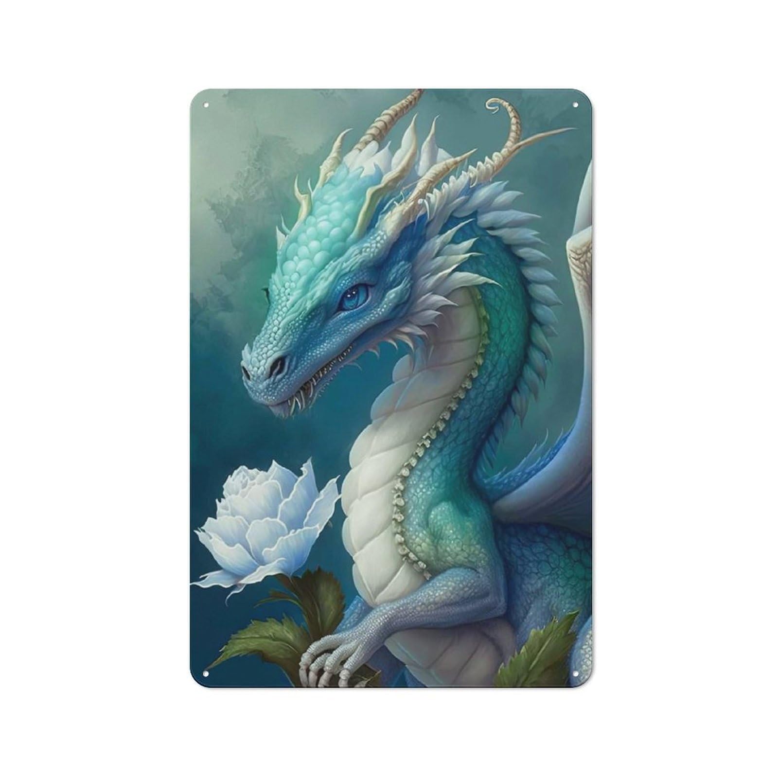 Junmoney Style-24 Vintage Tin Sign 30X20cm With The Dragon Gulierth For Garage Or Workshop, For Metal Sign Collectors, For Cafés, Pubs And Restaurants