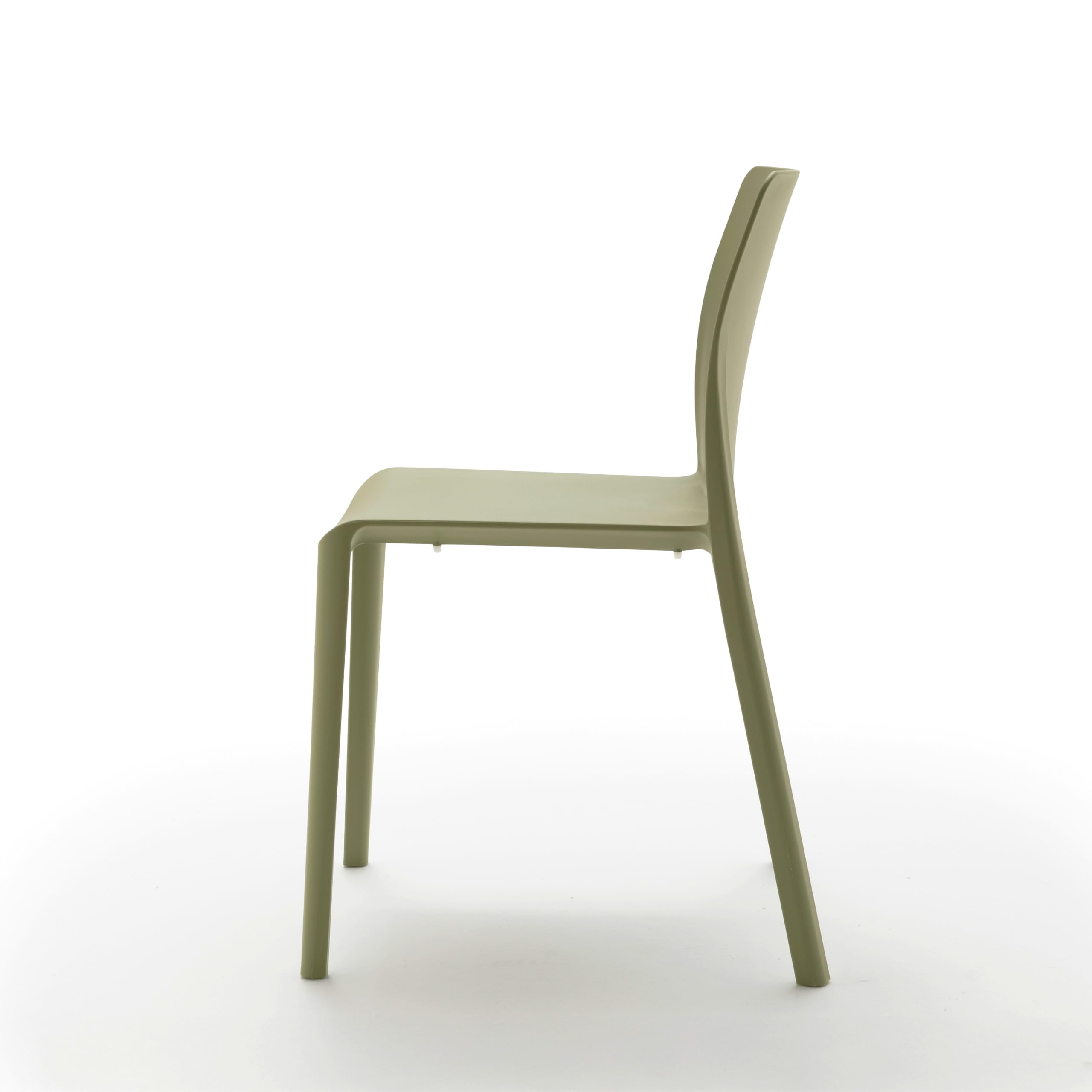 MOBILI FIVER, Pack de 4 sillas Emma Color Verde Oliva, Polipropileno y Fibra de Vidrio, Sillas Modernas Bares y Restaurantes, Cocina, Jardín, Salon, Made In Italy