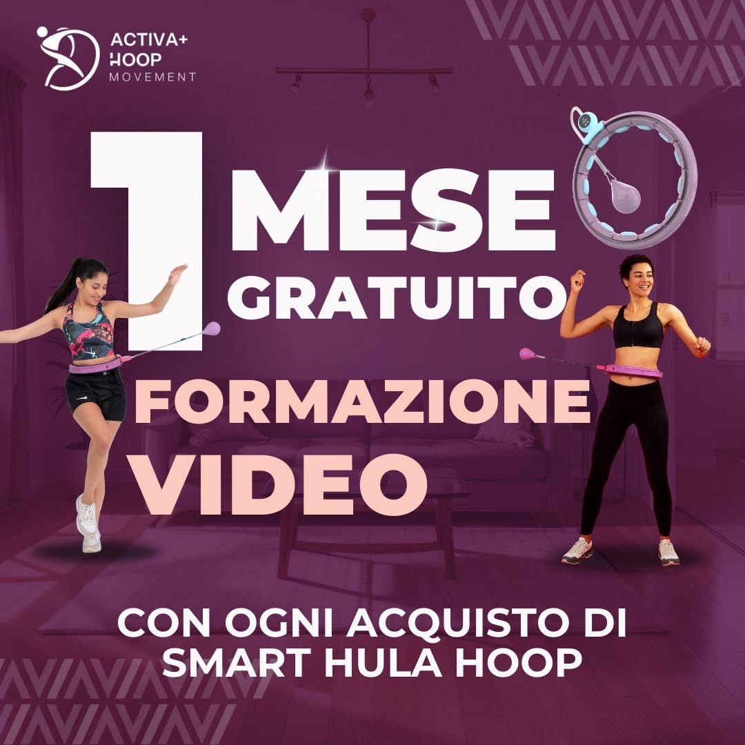 Swiss Activa+ Smart Hula Hoop con contatore che non cade mai - Hula Hoop Intelligente Fitness con Peso e Massaggio Circolare - Misura Regolabile, Ideale per Adulti Bambini e Principianti