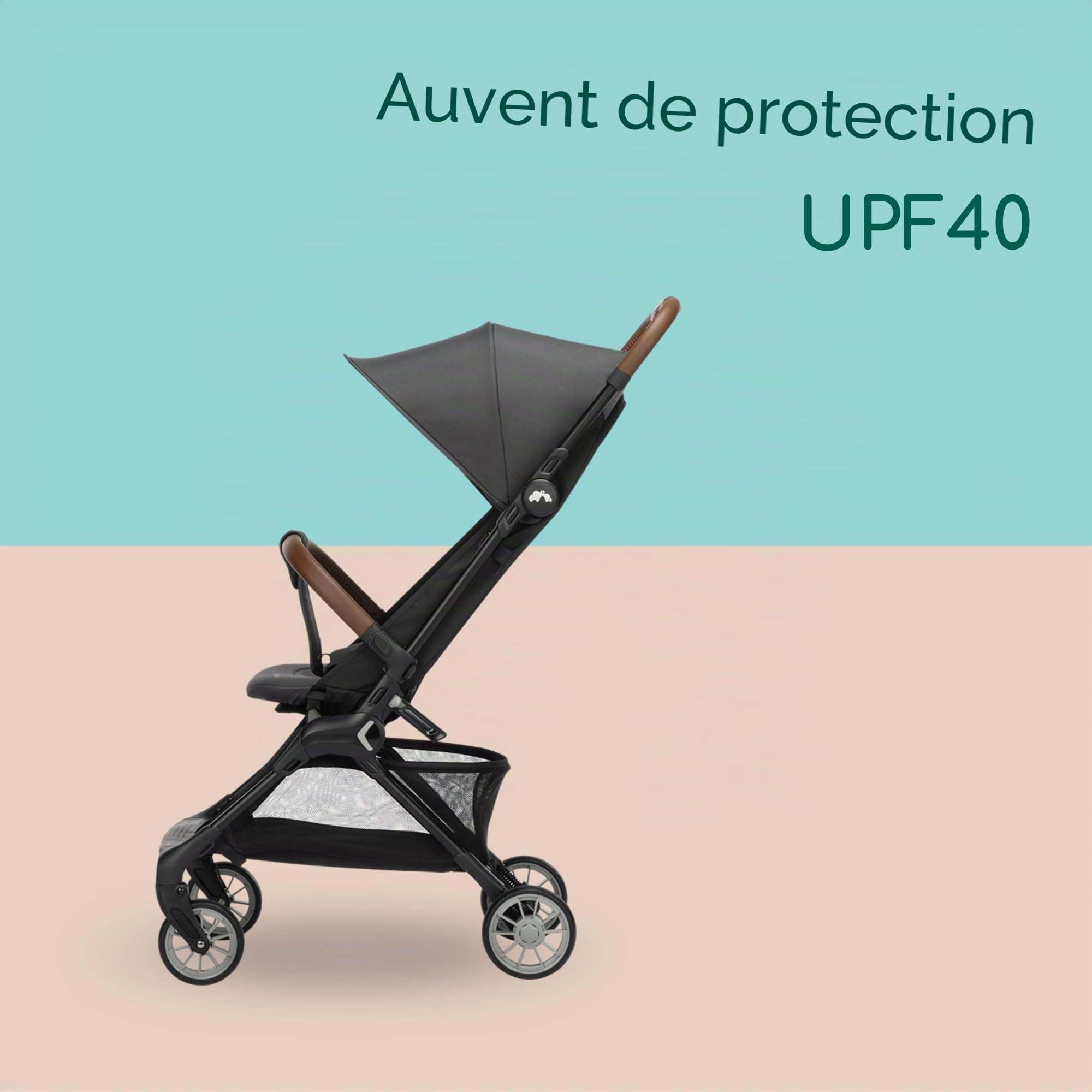 Bebeconfort Zephir Poussette compacte pour bébé de 0 à 4 ans (jusqu'à 22 kg), poussette de voyage légère (5,6 kg), compatible avec cabine d'avion, siège plat et inclinable, panier de rangement