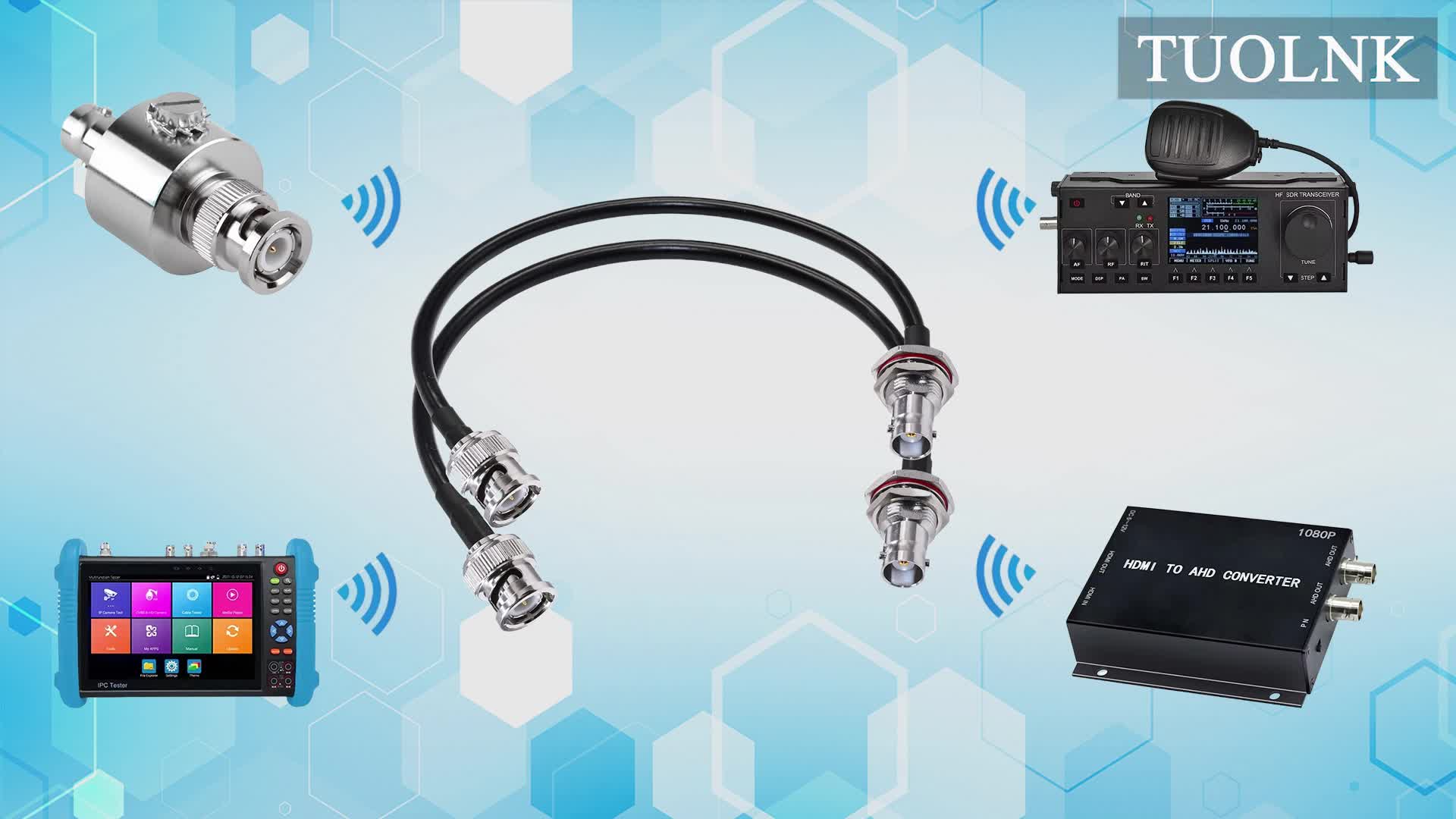 TUOLNK Cavo Jumper Da BNC A SMA Cavo Di Prolunga Da Spina Maschio BNC A - Foto 3