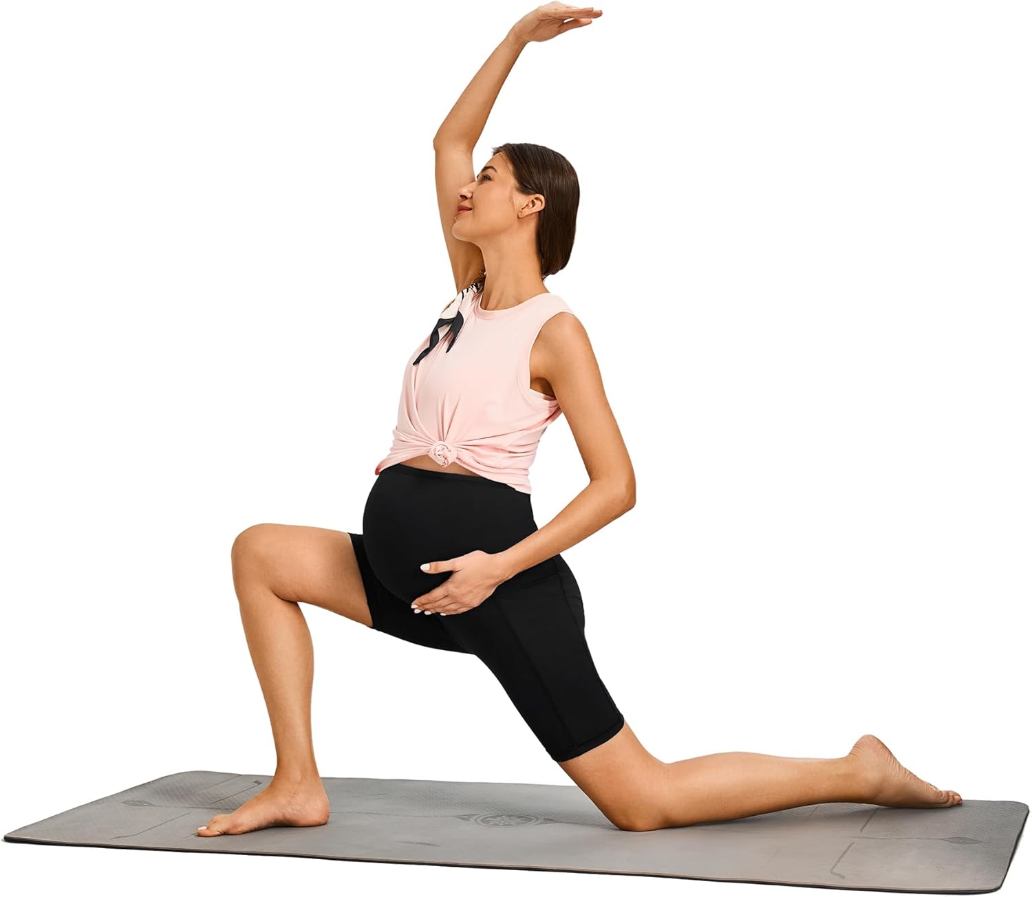 JOYSPELS Maternity Shorts Over The Belly Bump Athletic Workout Pregnancy Short with Pockets - Image 5