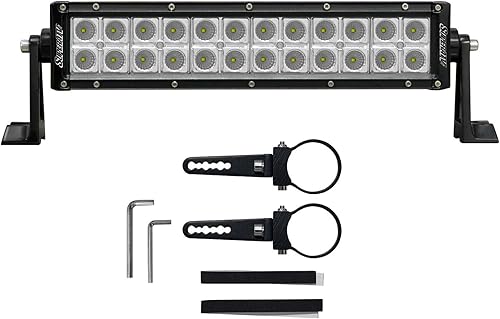 SuperATV Barra de luz combinada LED de 12 pulgadas para KRXAceRhinoVikingWolverineYXZ, incluye interruptor basculante y arnés de cableado, kit de