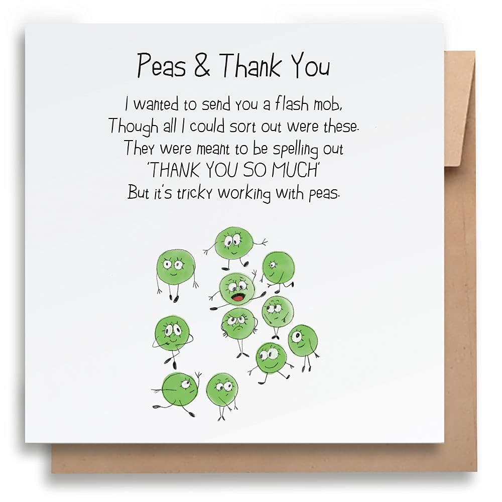 Buy Working With Peas Thank You Card With Envelope Funny Thank You