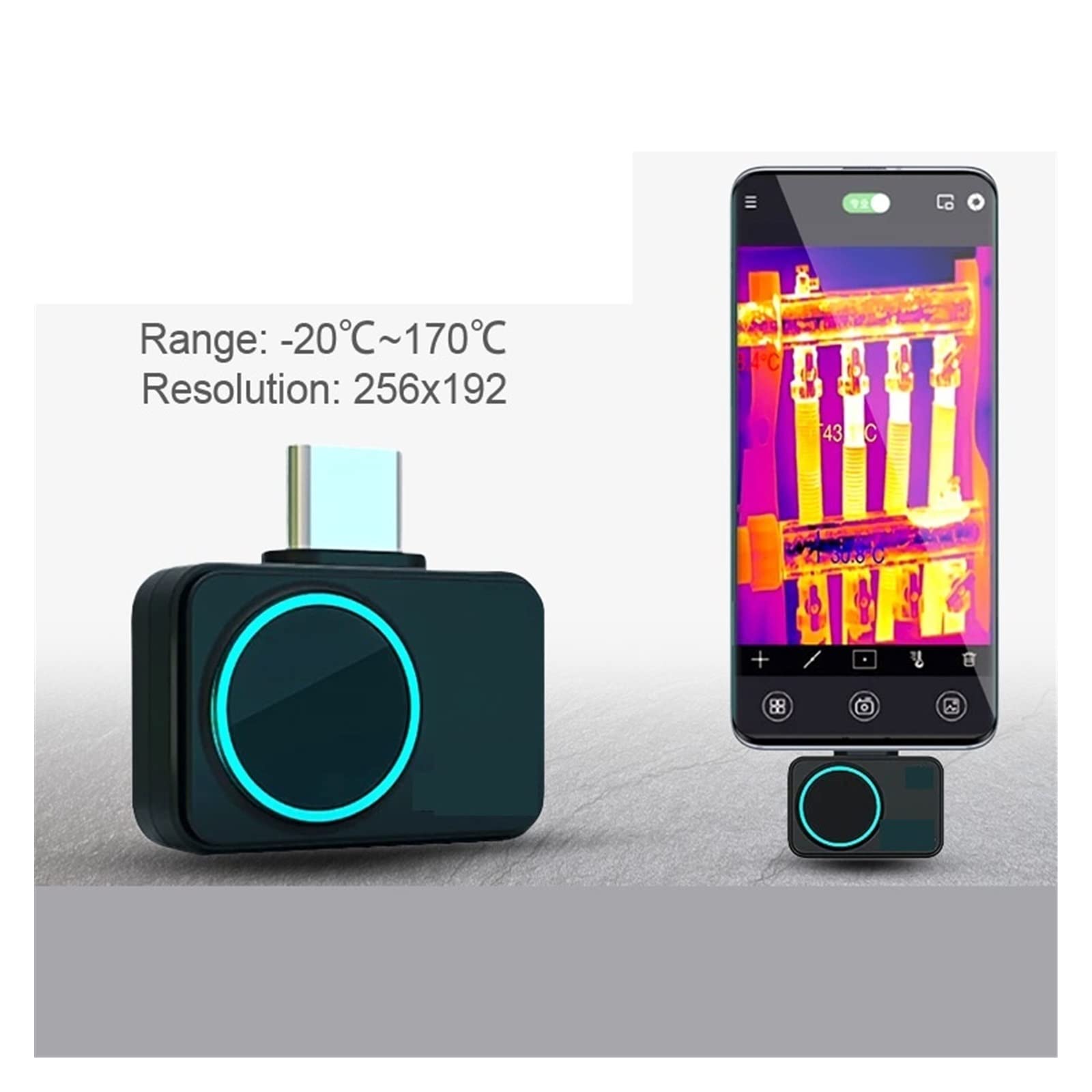 Kamera termowizyjna Telefon komórkowy z kamerą termowizyjną o rozdzielczości 256x192 25Hz Kamera na podczerwień do użytku przemysłowego Wysoka rozdzielczość, dokładny pomiar