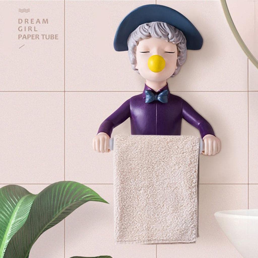 BAZPUR MART®Creative Nordic Chic Bubble Girl Toilet Paper Holder Hat Purple