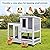 UNIONLINE 92cm Tall Wood Rabbit Hutch Indoor for Small Animals Double Decker Outdoor Guinea Pig Rabbit Cage with run, Pull Out Tray and Ramp