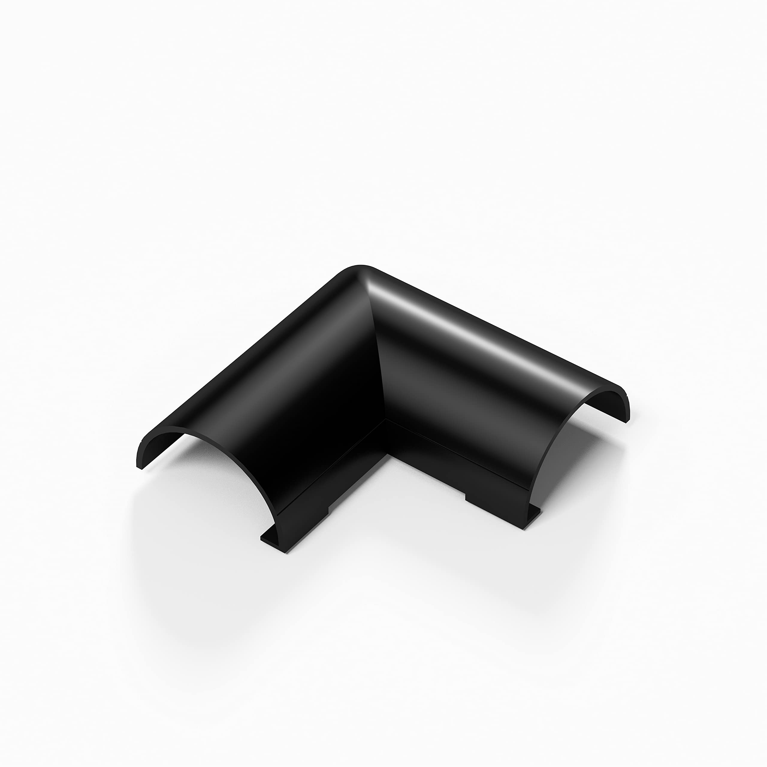 D-Line Clip-Over Micro+ Flat Bend Black - Use to change direction of 20x10mm Trunking lengths by 90-degree on flat surfaces - 1-Pack