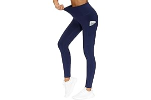 Tummy Control Yoga Pants with Pockets for Women: Buttery Soft and Squat Proof Navy Leggings