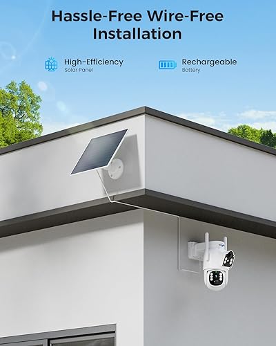 Miniatura 4 de Hiseeu Cámara solar inalámbrica de 4MP de doble lente para exteriores
