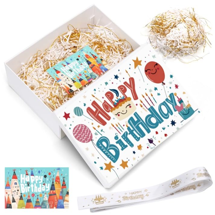 Birthday Gift Box, 25 x 18 x 8,5 cm White Birthday Box