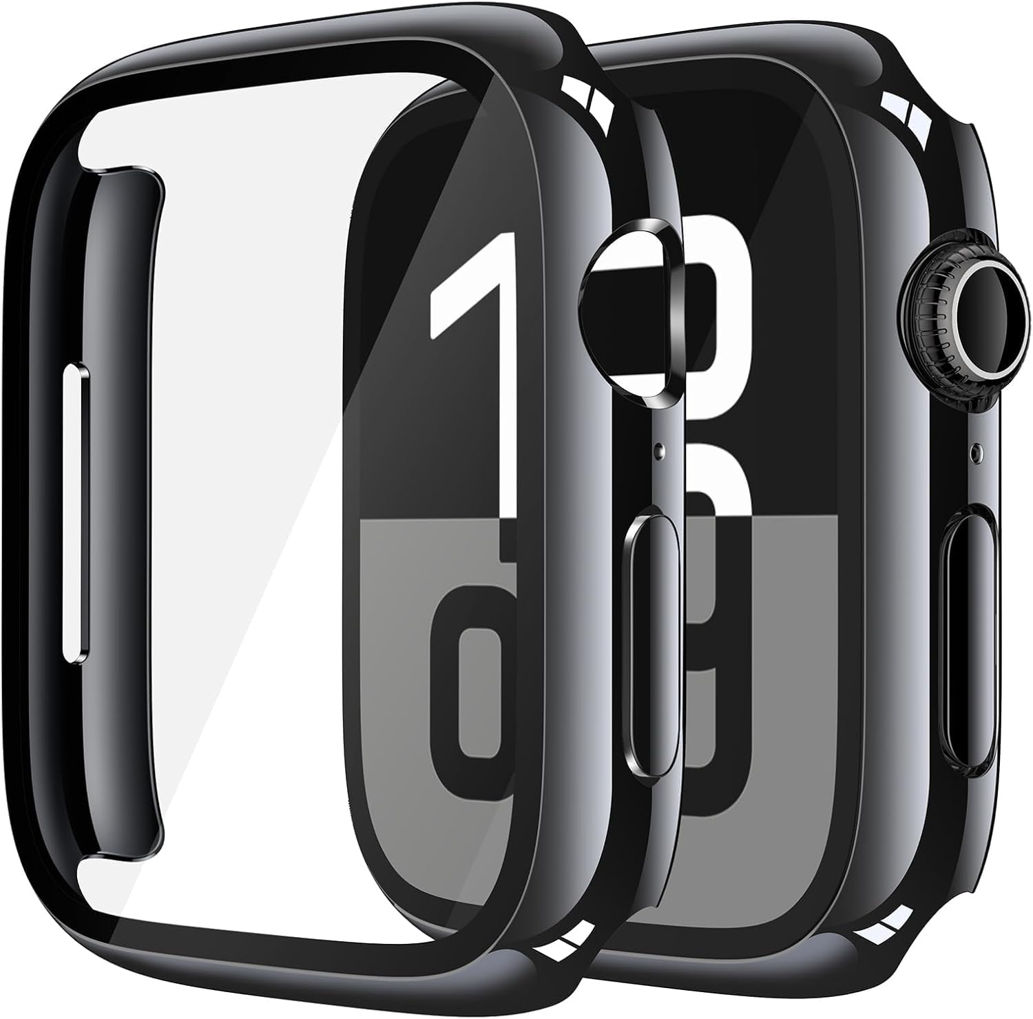 ULOE For Apple Watch Series 11 (2025) Series 10 42mm ケース, 超薄型 PC+ガラス素材 全面保護 高透過率 装着簡単 耐衝撃 指紋防止 傷防止 対応アップルウォッチ 11/10 42mmカバー(ジェット・ブラック)