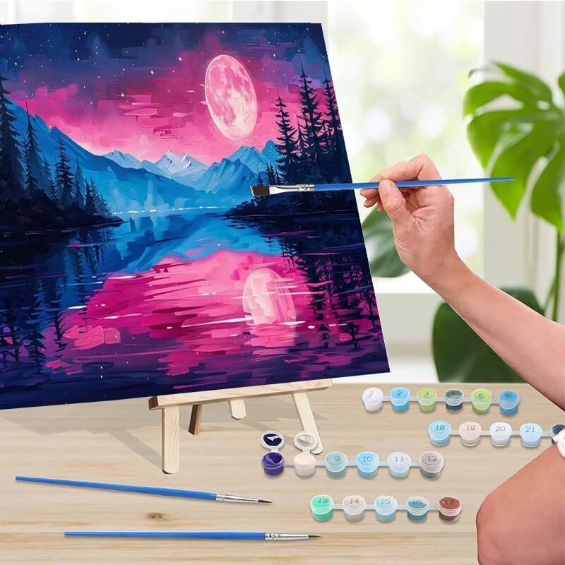 Pintura Por Números Para Adultos, Kits De Pintura Por Números Para Niñas Adultas Sobre Lienzo, Flores, Kits De Pintura Para Niños Principiantes, 16 X 20 Pulgadas, Kits De Pintura Al óleo