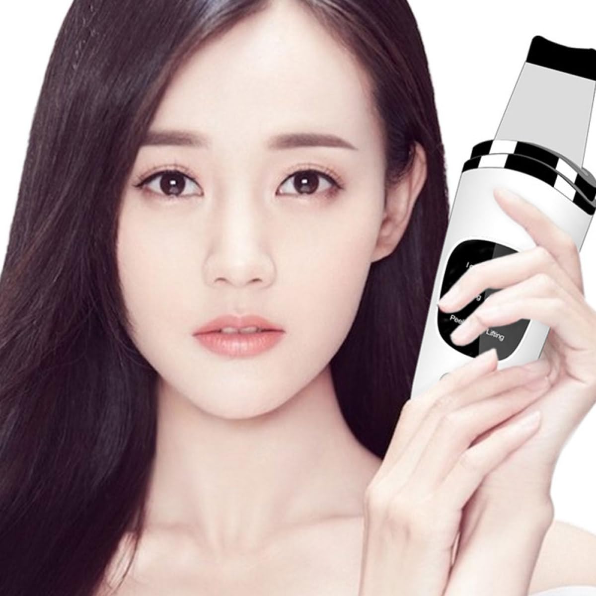 UKCOCO Limpiador Facial Ultrasónico Eléctrico 1 Unidad Máquina De Pala Belleza Portátil para Eliminar Puntos Negros Uso Facial Profesional LCD