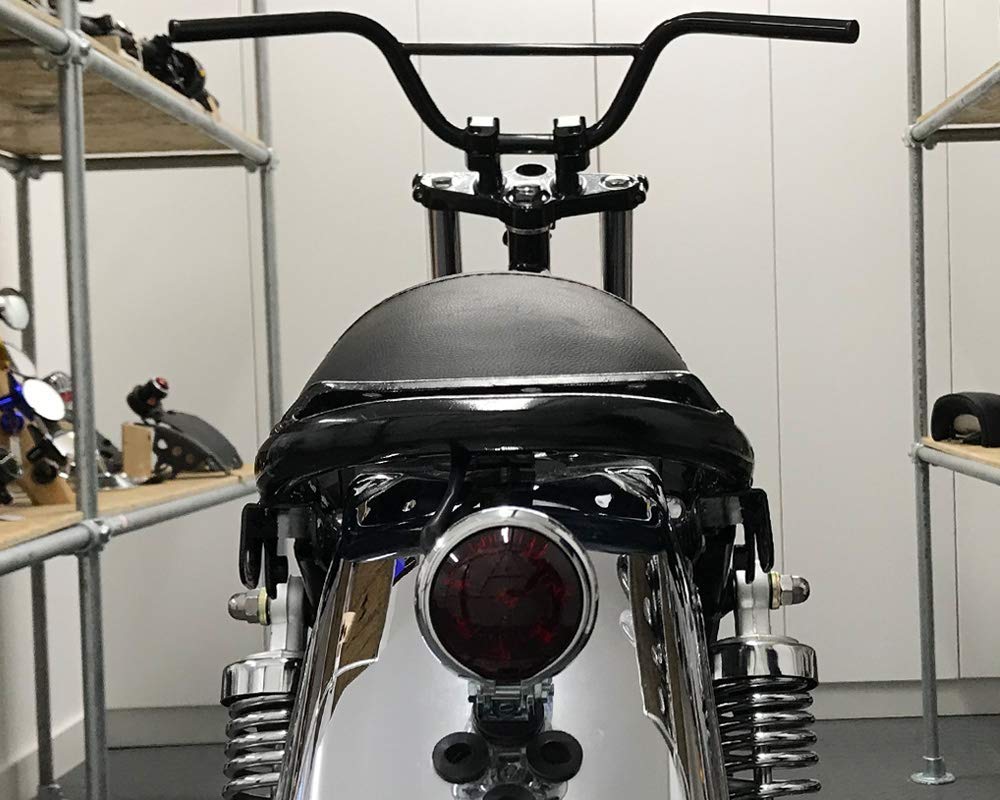 Moto LED Feu Arrière Stop - Homologuées - Chrome rouge Lentille pour Cafe Racer, Scrambler, Projet Personnalisable