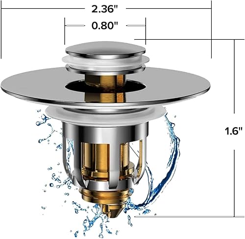 Miniatura 2 de Mer-Maid Drain Magic - Tapón universal extra resistente para fregadero, como se ve en la TV, reemplaza instantáneamente los tapones rotos o