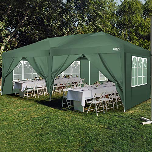 Image of COBIZI Canopy 10x20 Pop Up Canopy Tent,Yellow