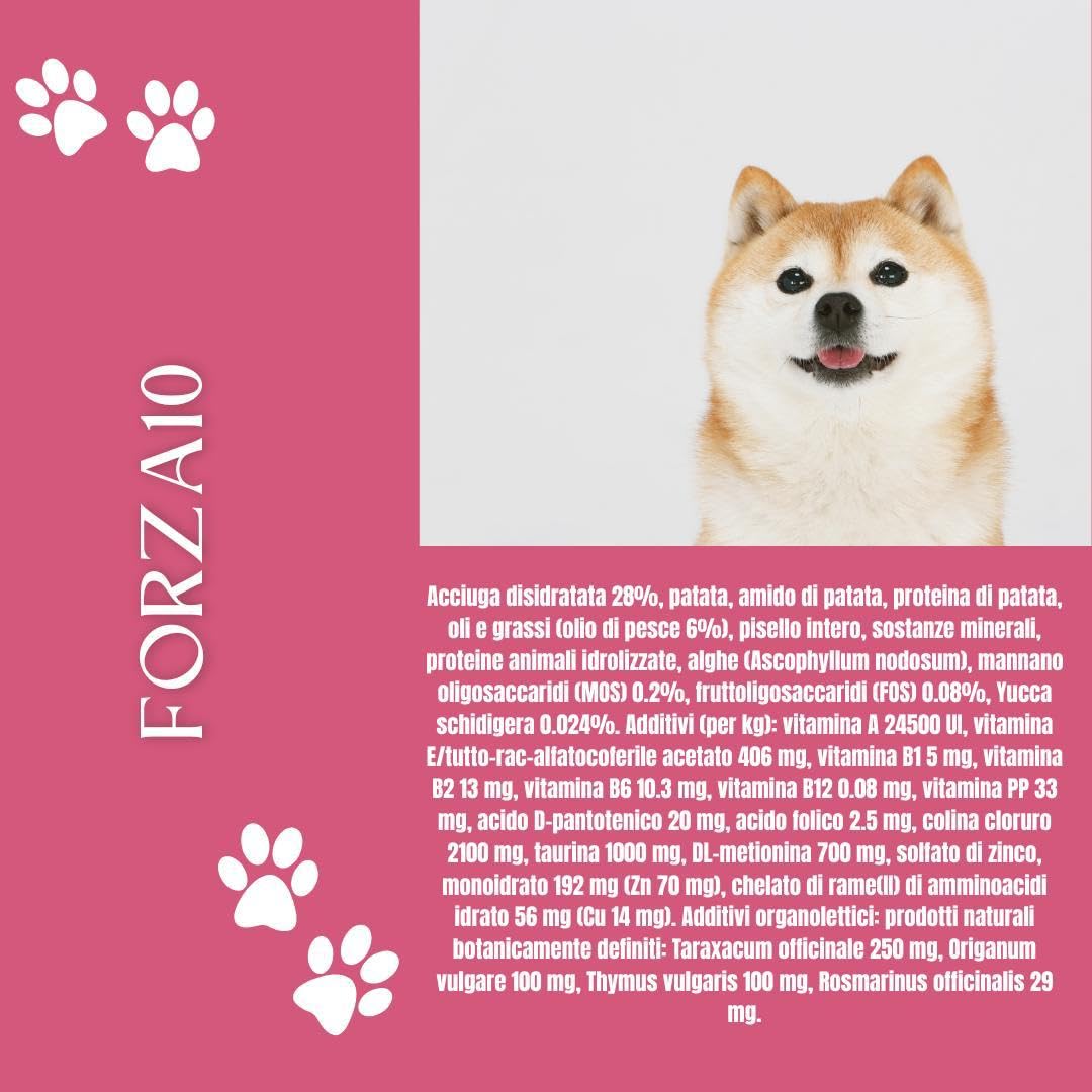 Forza 10 Perro pequeño/Mini Adult Mono sabor pescado alimento completo monoproteico para perros adultos de talla pequeña, hipoalergénico, sensible digestión, paquete de 1,5 kg.