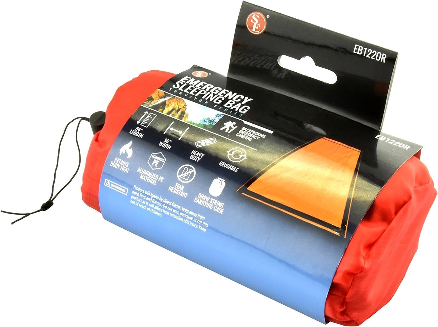 SE Emergency Sleeping Bag – Heavy Duty – Bivvy Thermal Sleeping Bag Camping and Survival Gear – Winter and Cold Survival Emergency Outdoor Sleeping Bag – EB122OR SE Emergency Sleeping Bag – Heavy Duty – Bivvy Thermal Sleeping Bag Camping and Survival Gear – Winter and Cold Survival Emergency Outdoor Sleeping Bag – EB122OR